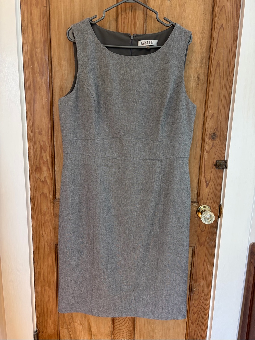 Kasper Gray Sleeveless Sheath Dress